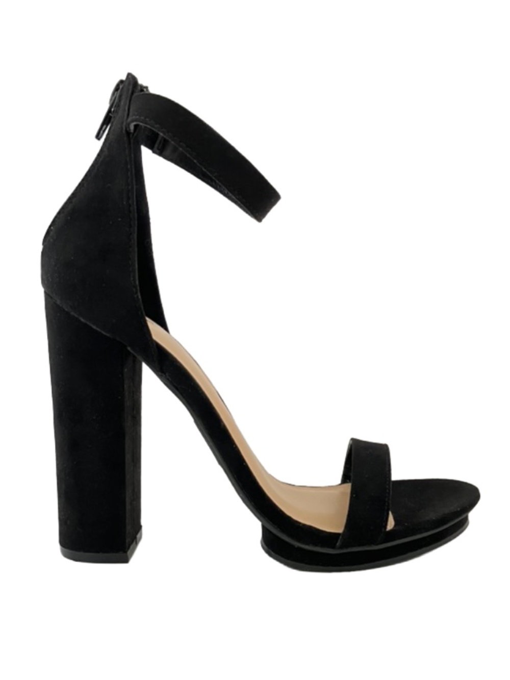 Windsor Ana Heel - Black Ankle Strap Block Heels Women NEW